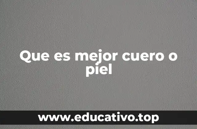 Que es mejor cuero o piel