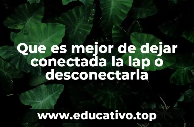Que es mejor de dejar conectada la lap o desconectarla
