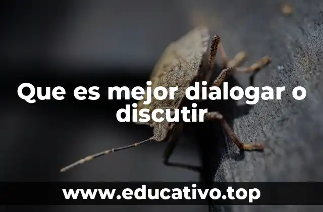 Que es mejor dialogar o discutir