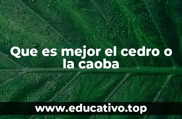Que es mejor el cedro o la caoba