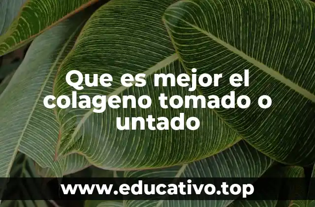 Que es mejor el colageno tomado o untado