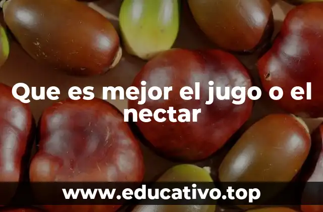 Que es mejor el jugo o el nectar