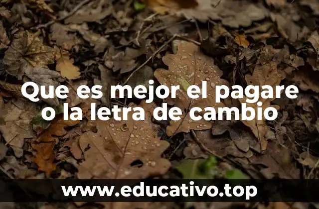 Que es mejor el pagare o la letra de cambio