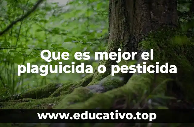 Que es mejor el plaguicida o pesticida