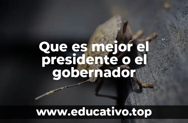 Que es mejor el presidente o el gobernador