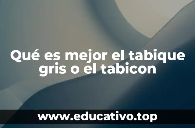 Qué es mejor el tabique gris o el tabicon