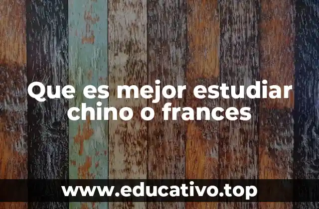 Que es mejor estudiar chino o frances