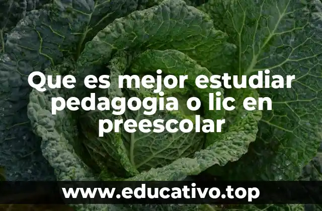 Que es mejor estudiar pedagogia o lic en preescolar