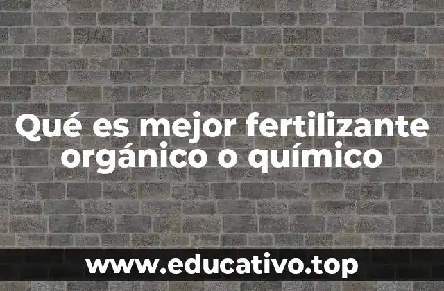 Qué es mejor fertilizante orgánico o químico