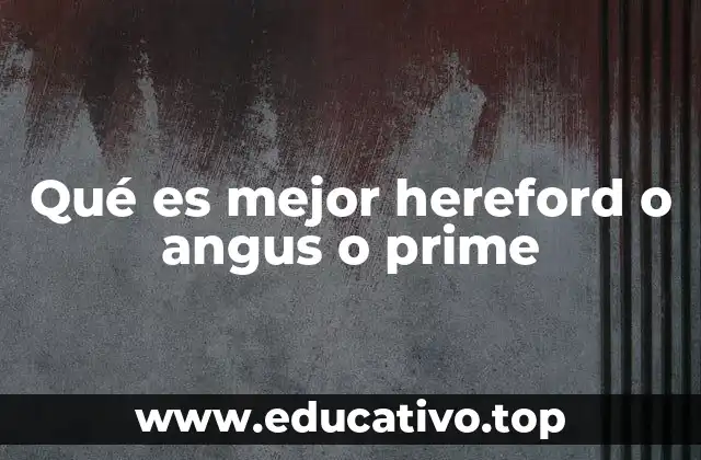 Qué es mejor hereford o angus o prime