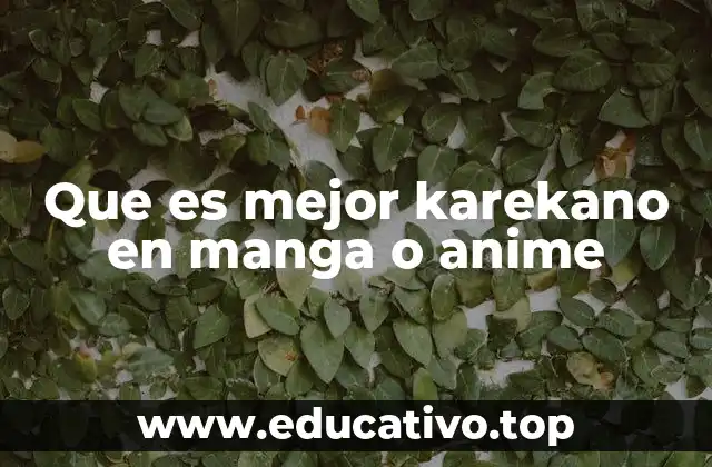 Que es mejor karekano en manga o anime