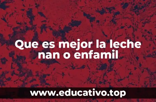 Que es mejor la leche nan o enfamil