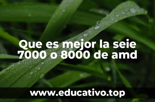 Que es mejor la seie 7000 o 8000 de amd