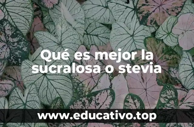 Qué es mejor la sucralosa o stevia