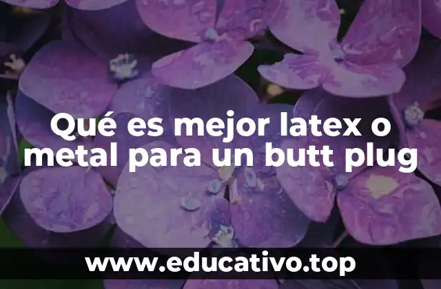 Qué es mejor latex o metal para un butt plug