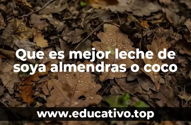 Que es mejor leche de soya almendras o coco