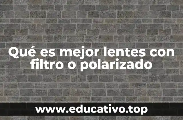 Qué es mejor lentes con filtro o polarizado