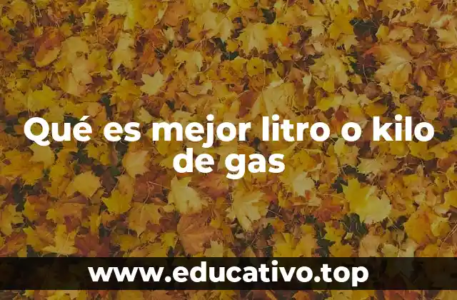 Qué es mejor litro o kilo de gas