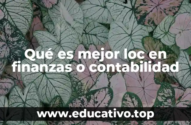 Qué es mejor loc en finanzas o contabilidad