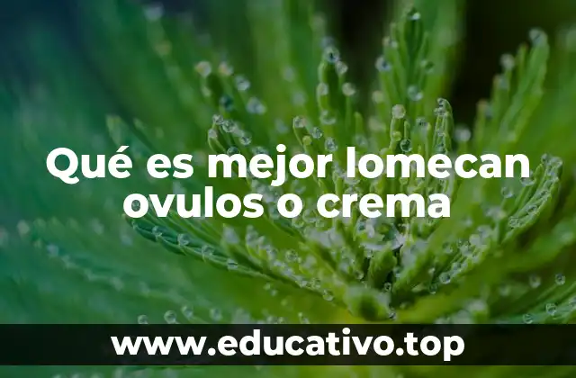 Qué es mejor lomecan ovulos o crema