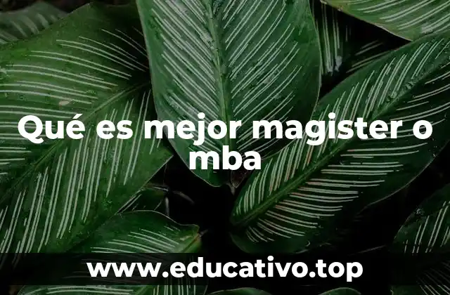 Qué es mejor magister o mba