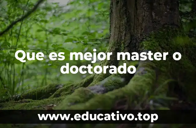 Que es mejor master o doctorado