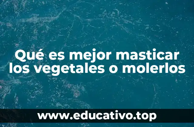 Qué es mejor masticar los vegetales o molerlos