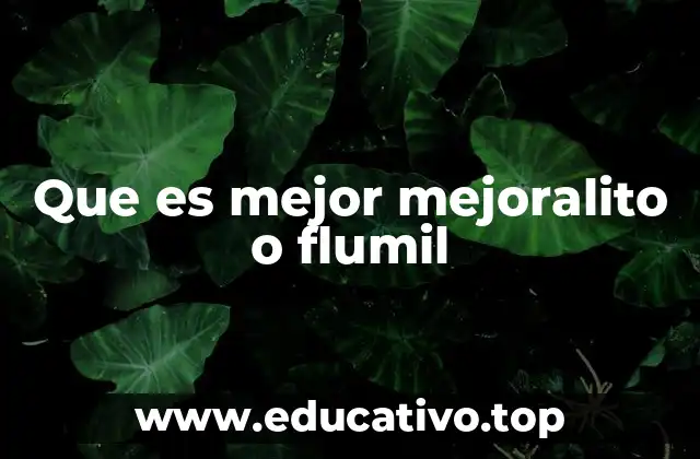 Que es mejor mejoralito o flumil