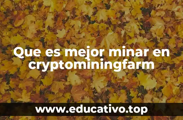 Que es mejor minar en cryptominingfarm