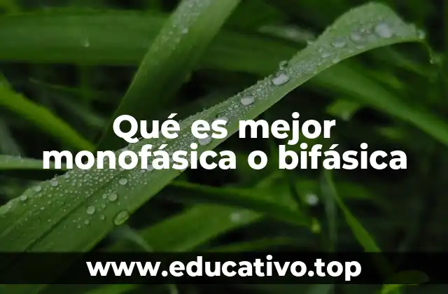 Qué es mejor monofásica o bifásica