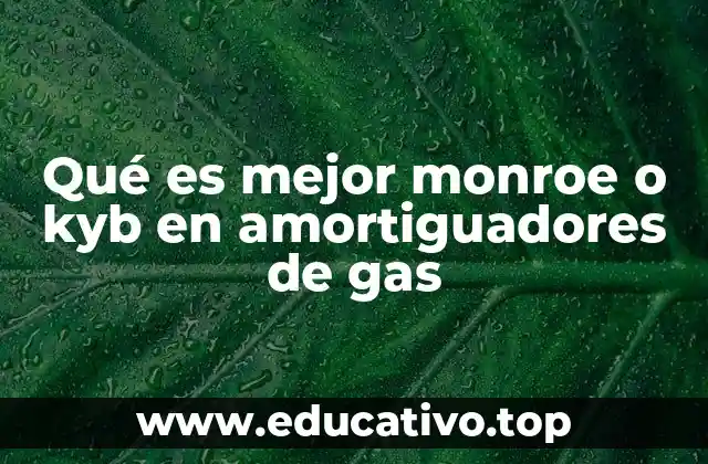 Qué es mejor monroe o kyb en amortiguadores de gas