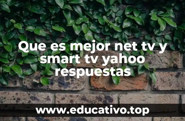 Que es mejor net tv y smart tv yahoo respuestas