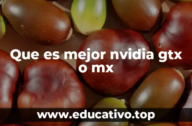Que es mejor nvidia gtx o mx