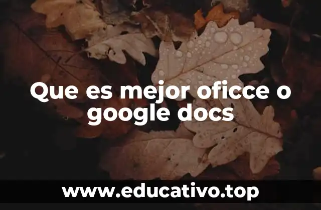 Que es mejor oficce o google docs