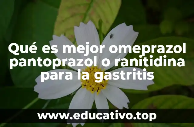 Qué es mejor omeprazol pantoprazol o ranitidina para la gastritis