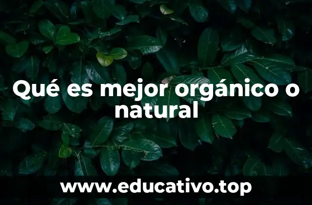 Qué es mejor orgánico o natural