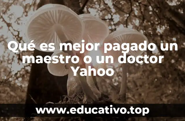 Qué es mejor pagado un maestro o un doctor Yahoo