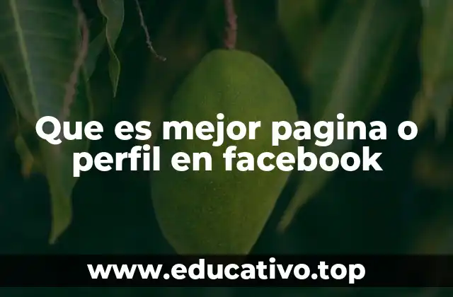 Que es mejor pagina o perfil en facebook