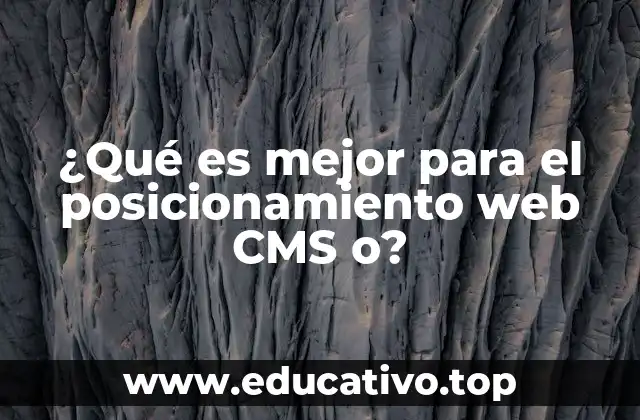 ¿Qué es mejor para el posicionamiento web CMS o?