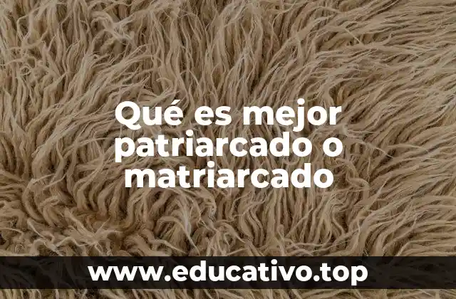 Qué es mejor patriarcado o matriarcado