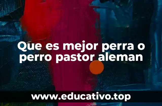 Que es mejor perra o perro pastor aleman