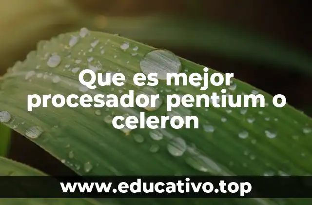 Que es mejor procesador pentium o celeron