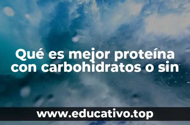 Qué es mejor proteína con carbohidratos o sin