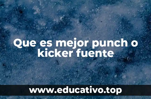 Que es mejor punch o kicker fuente