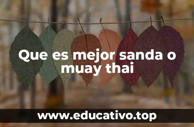 Que es mejor sanda o muay thai