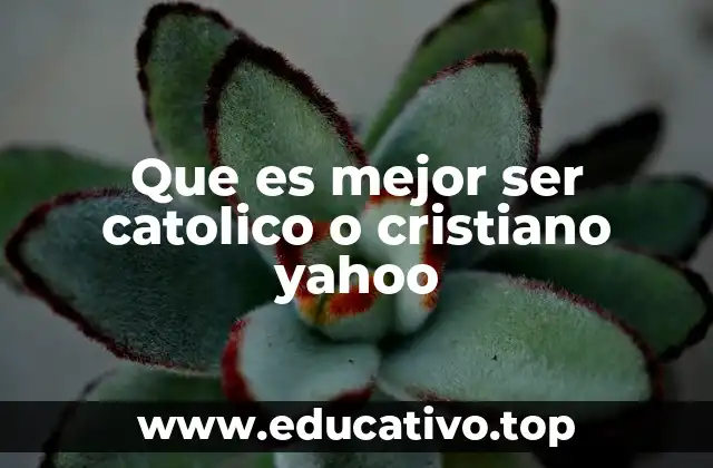Que es mejor ser catolico o cristiano yahoo