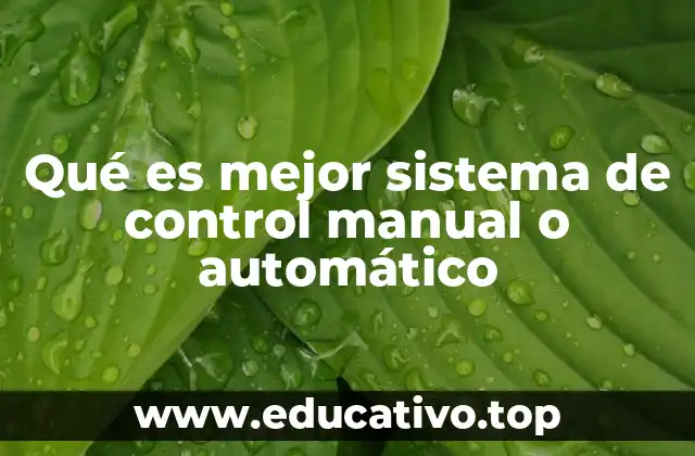 Qué es mejor sistema de control manual o automático