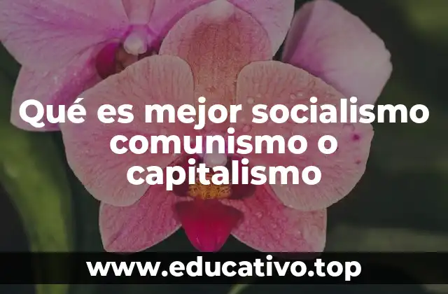 Qué es mejor socialismo comunismo o capitalismo