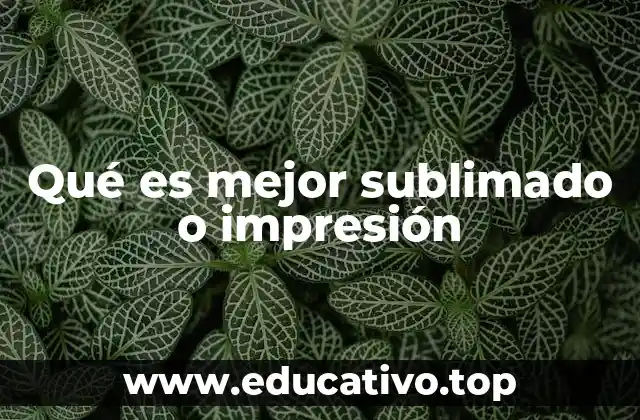 Qué es mejor sublimado o impresión