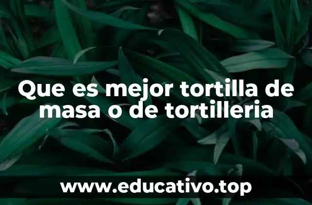 Que es mejor tortilla de masa o de tortilleria